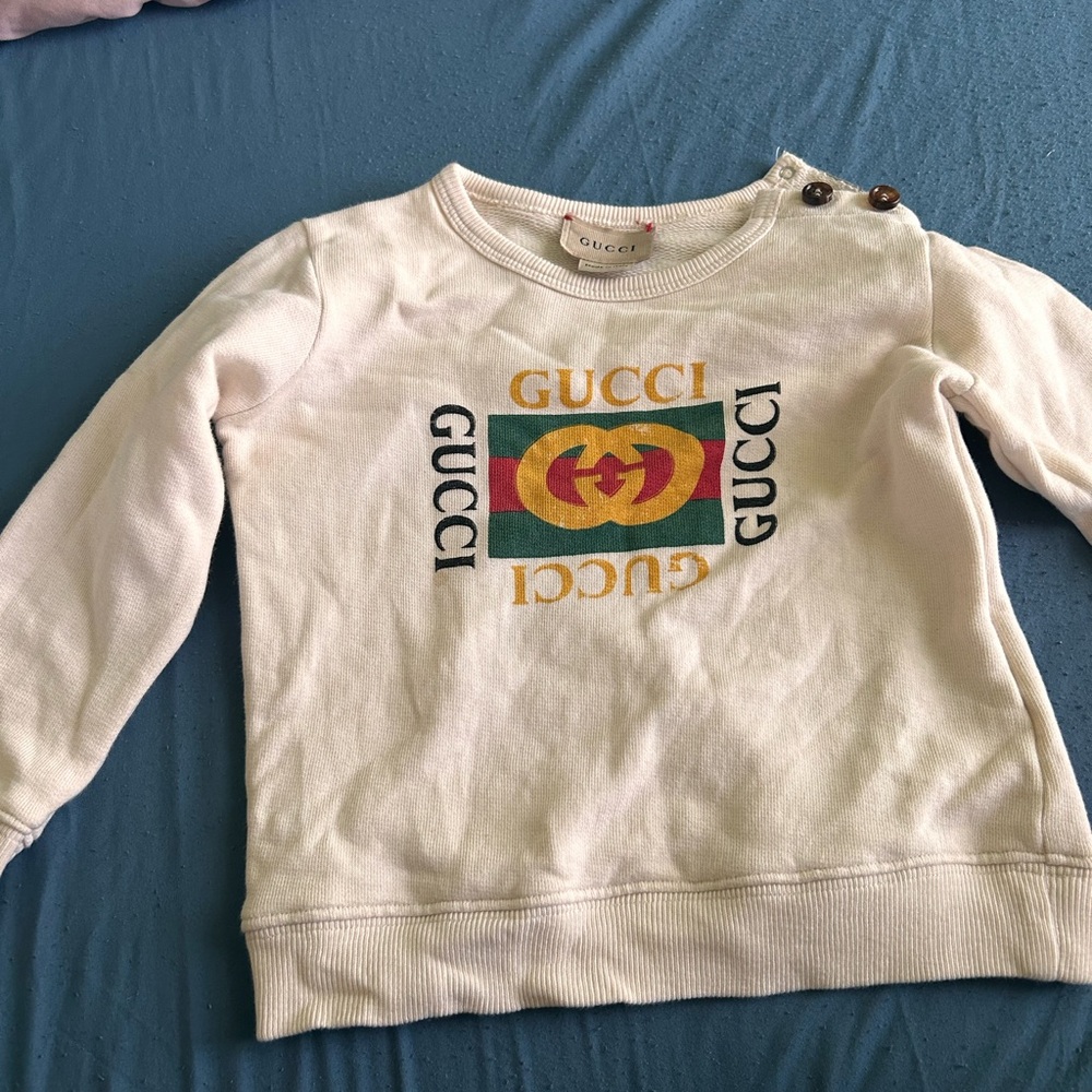 Gucci sweater boys cream , red and green size 18-24m